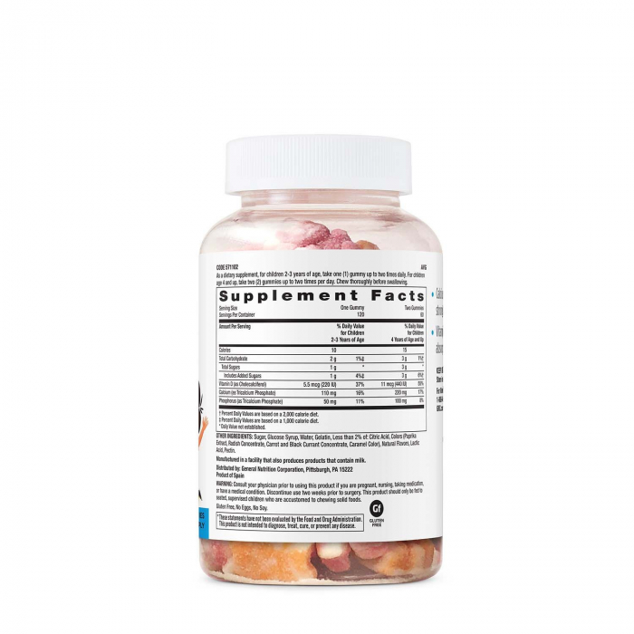 Gnc Milestones Kids Calcium Gummy, Calciu Pentru Copii 2-12 Ani, Cu Aroma De Fructe, 120 Jeleuri [2]