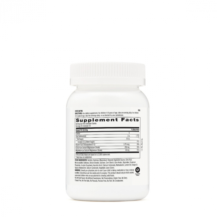 Gnc Milestones Kids Chewable Calcium, Calciu Pentru Copii 4-12 Ani, Cu Aroma Naturala De Limonada Si Afine, 60 Tb [2]