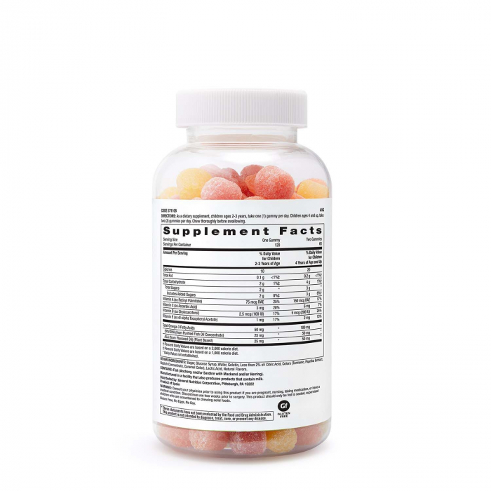 Gnc Milestones Kids Gummy Dha, Acizi Grasi Omega-3 Pentru Copii 2-12 Ani, Cu Aroma Naturala De Zmeura Si Lamaie, 120 Jeleuri [2]