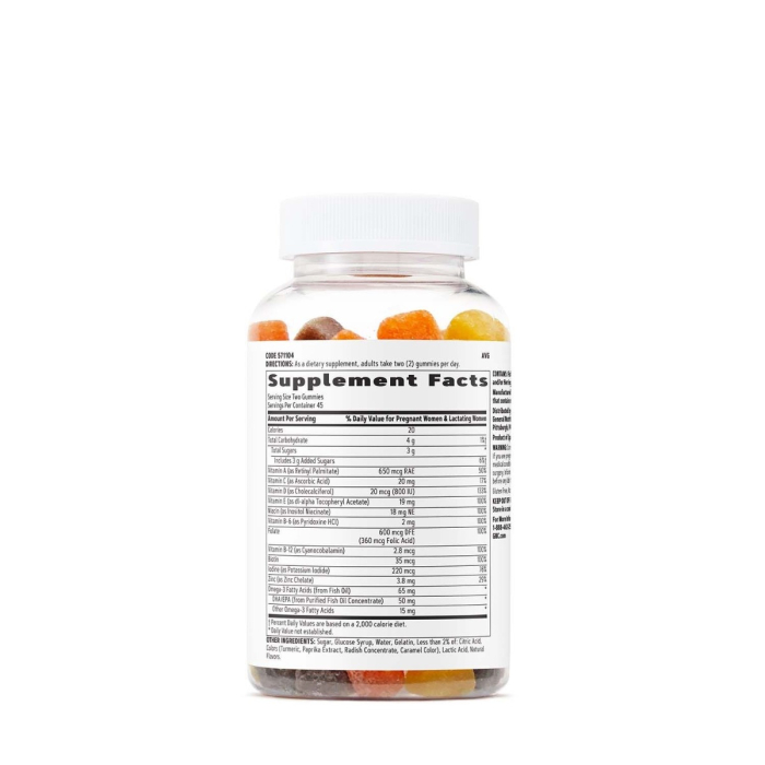 Gnc Multivitamin Prenatal Formula Gummy, Formula De Multivitamine Prenatale Jeleuri Cu Aroma Naturala De Limonada Cu Zmeura, 90 Jeleuri [2]