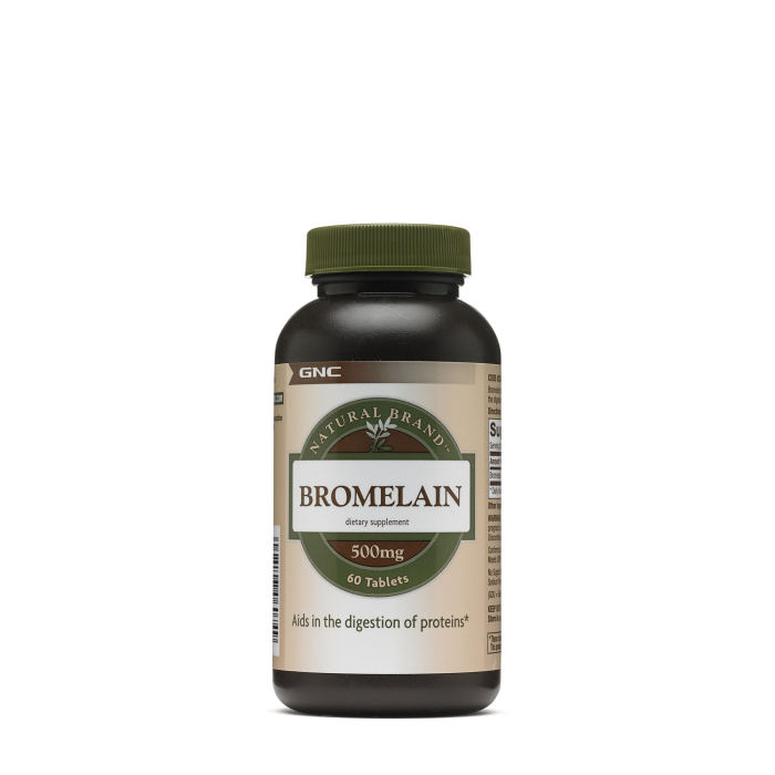 Gnc Natural Brand Bromelain 500mg, Bromelaina, 60 Tb [1]