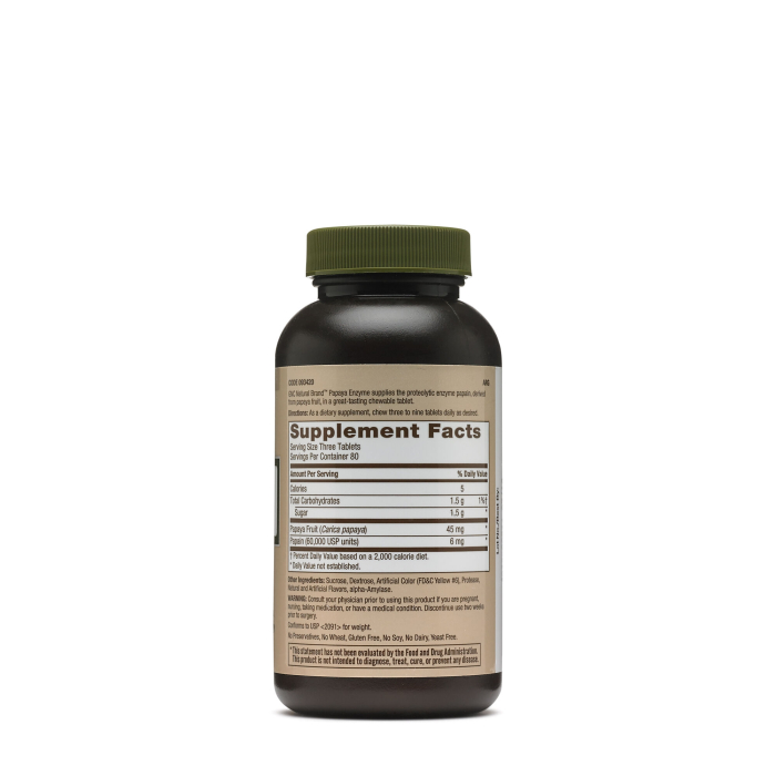 Gnc Natural Brand Papaya Enzyme, Enzime Digestive Din Papaia, 240 Tb [2]