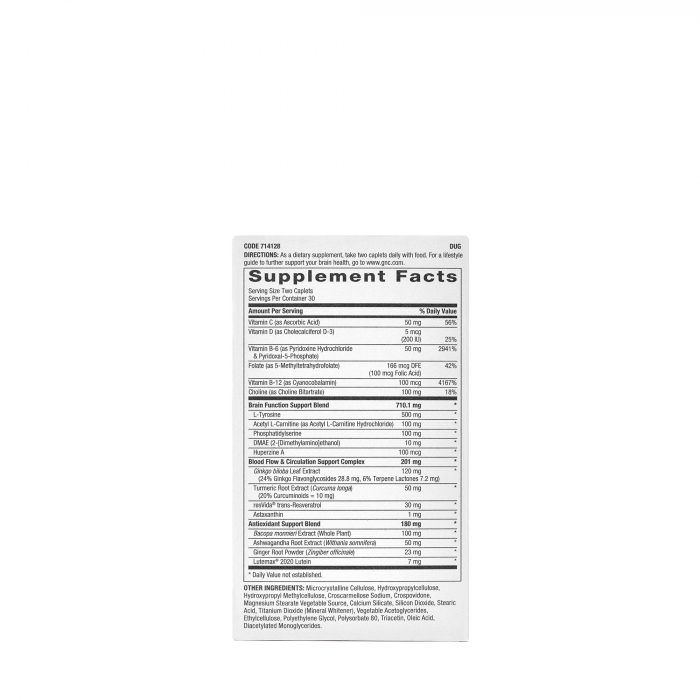Gnc Preventive Nutrition Brain Health, Formula Pentru Sanatatea Creierului Si Sistemului Nervos, 60 Tb [2]