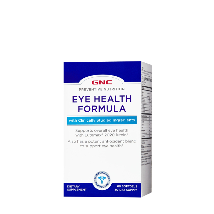 Gnc Preventive Nutrition Eye Health, Formula Pentru Sanatatea Ochilor, 60 Cps [1]