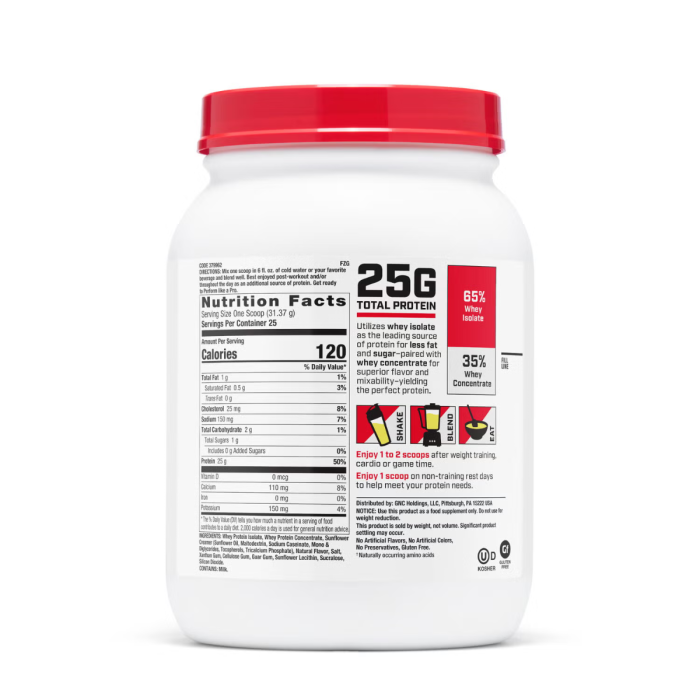 Gnc Pro Performance 100% Whey, Proteina Din Zer Cu Aroma De Banane, Testata Antidoping, 784g [2]