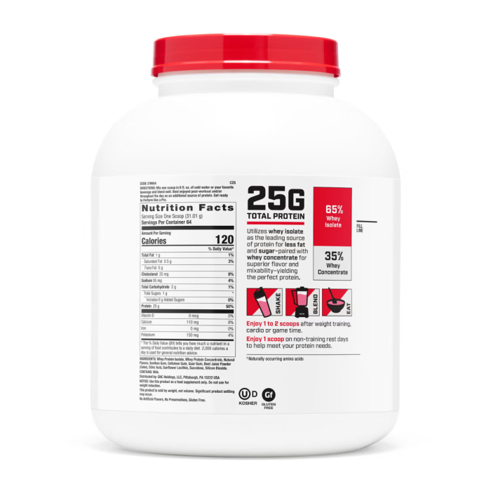 Gnc Pro Performance 100% Whey, Proteina Din Zer Cu Aroma De Capsuni, Testata Antidoping, 1985g [2]