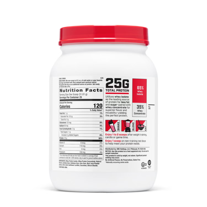 Gnc Pro Performance 100% Whey, Proteina Din Zer Cu Aroma De Capsuni, Testata Antidoping, 775g [2]