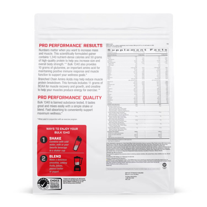 Gnc Pro Performance Bulk 1340, Formula Proteica Pentru Crestere In Greutate, Cu Aroma De Biscuiti Si Frisca, Testata Antidoping, 3240 G [3]
