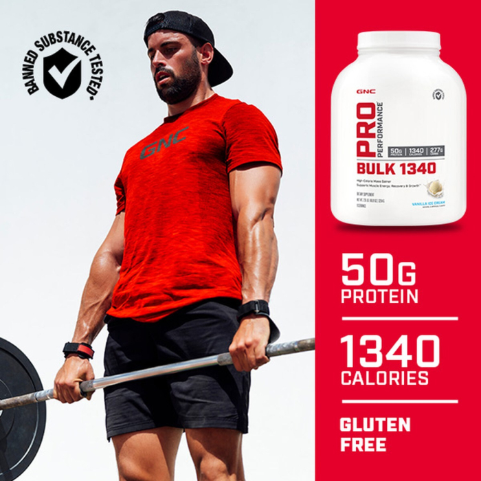 Gnc Pro Performance Bulk 1340, Formula Proteica Pentru Crestere In Greutate, Cu Aroma De Vanilie, Testata Antidoping, 3294 G [4]
