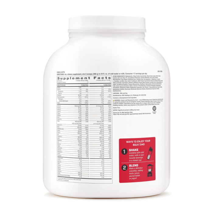Gnc Pro Performance Bulk 1340, Formula Proteica Pentru Crestere In Greutate, Cu Aroma De Vanilie, Testata Antidoping, 3294 G [2]