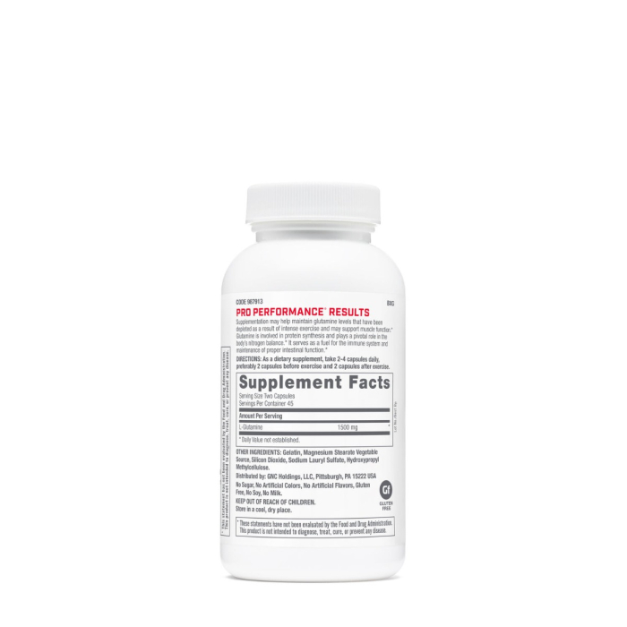 Gnc Pro Performance L-glutamine 1500 Mg, Glutamina, 90 Cps [2]
