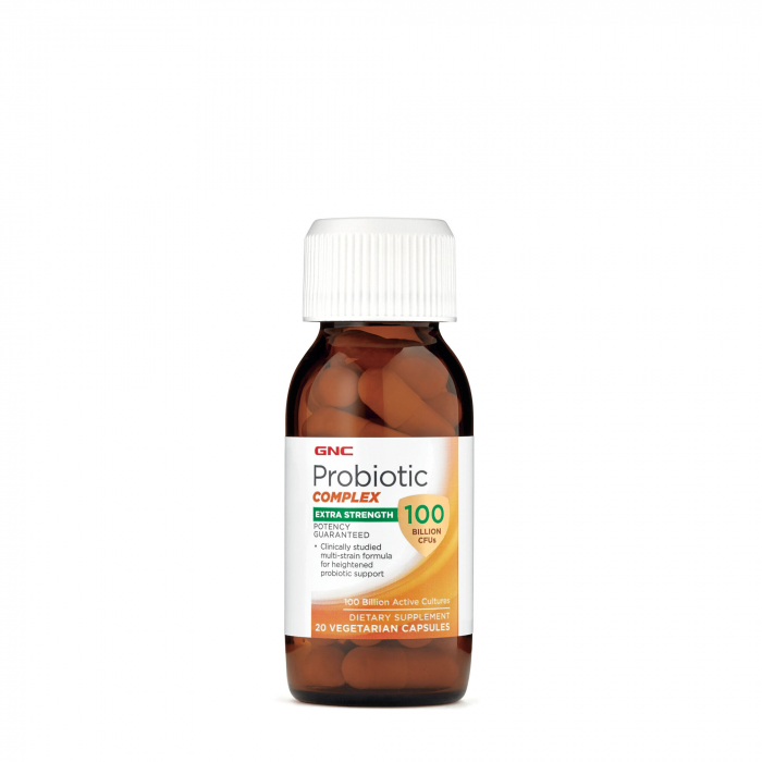 Gnc Probiotic Complex Extra Strength Multi Strain 100 Billion Cfus, Probiotic Lab4 Studiat Clinic, 100 Miliarde Culturi Vii, 20 Cps [2]