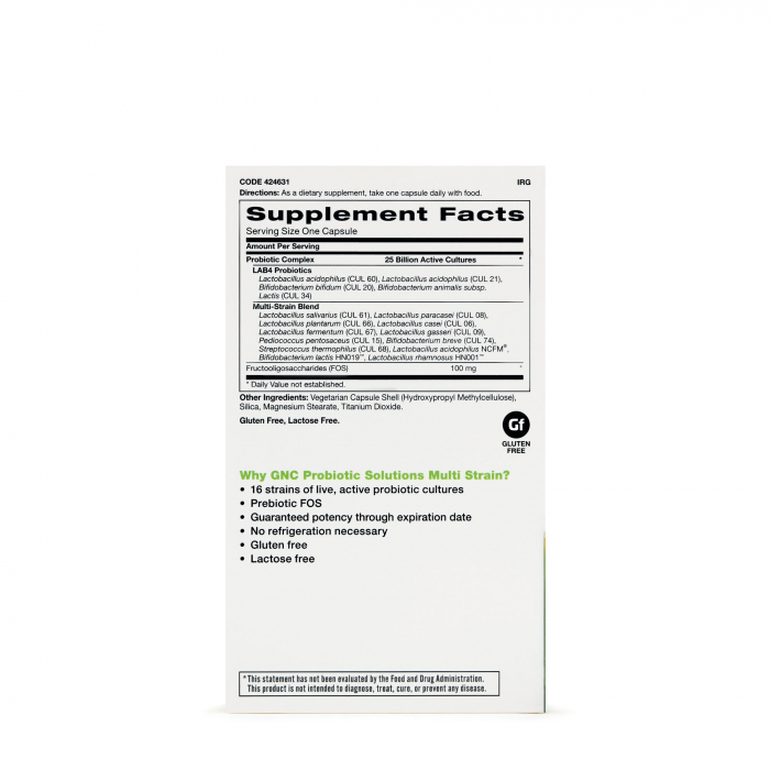 Gnc Probiotic Solutions Multi Strain 25 Billion Cfus, Probiotic Cu Tulpini Multiple 25 Miliarde Cfu, 30 Cps [2]