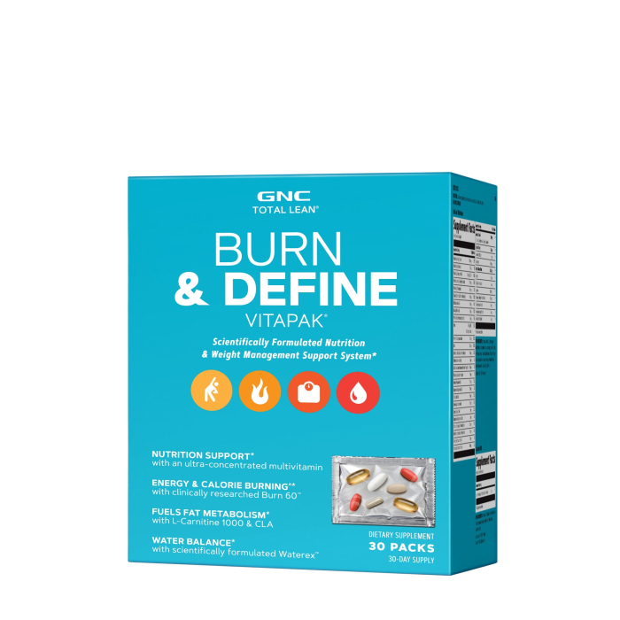 Gnc Total Lean Burn & Define Vitapak, Program Complet De Slabit, 30 Pachete [1]