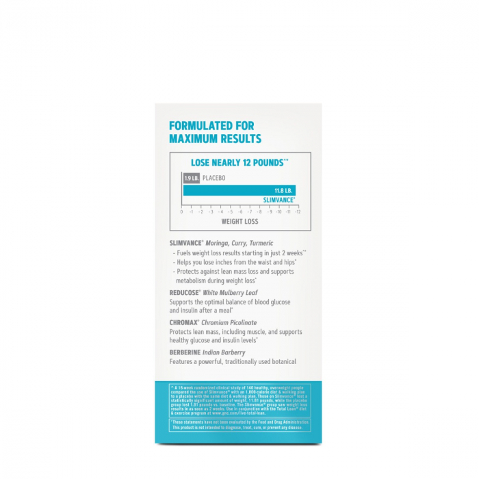 Gnc Total Lean Glucatrim Proven Weight Loss + Blood Glucose Support, Formula Avansata Pentru Slabit, 120 Cps [2]