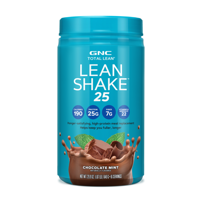 Gnc Total Lean Lean Shake 25, Shake Proteic Cu Aroma De Ciocolata Si Menta, 848 G [1]