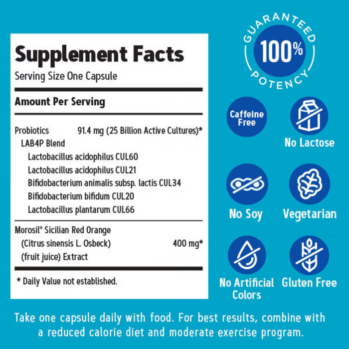 Gnc Total Lean Weight Loss Probiotic, Probiotic Lab4 Studiat Clinic, 25 Miliarde Ufc Culturi Vii Pentru Controlul Greutatii, 30 Cps [7]