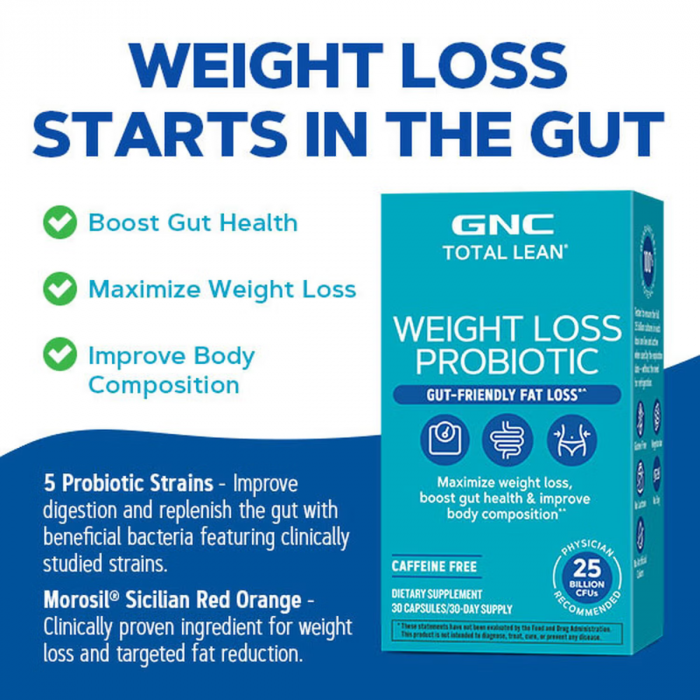 Gnc Total Lean Weight Loss Probiotic, Probiotic Lab4 Studiat Clinic, 25 Miliarde Ufc Culturi Vii Pentru Controlul Greutatii, 30 Cps [8]