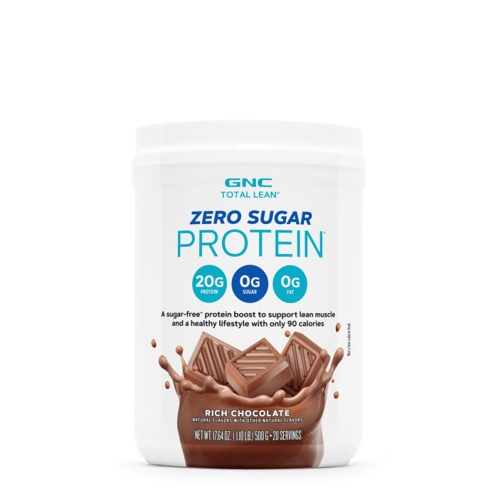Gnc Total Lean Zero Sugar, Proteina Fara Zahar Cu Aroma De Ciocolata, 500 G [1]