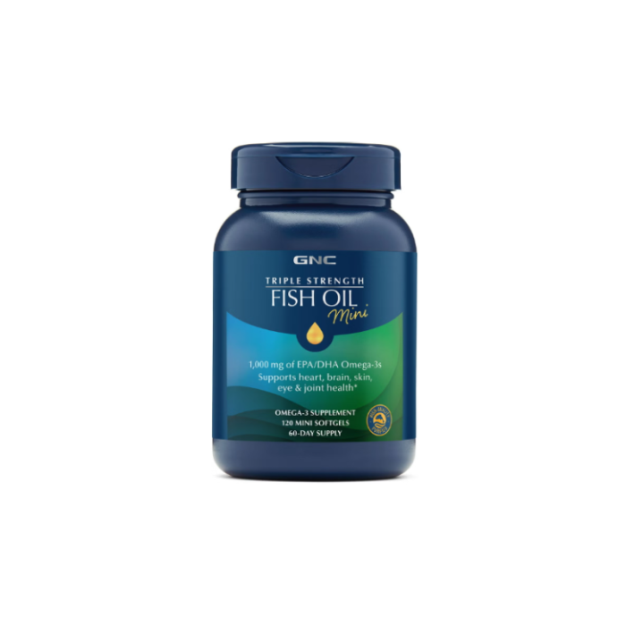 Gnc Triple Strength Fish Oil Mini, Ulei De Peste, 120 Cps [1]