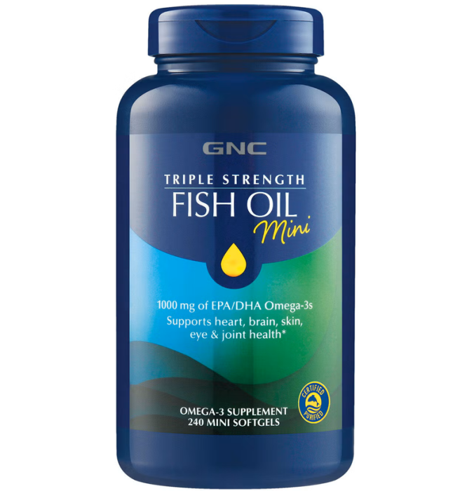 Gnc Triple Strength Fish Oil Mini, Ulei De Peste Mini Capsule, 240 Cps [1]
