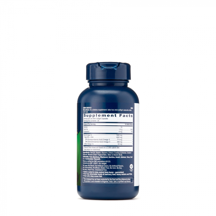 Gnc Triple Strength Fish Oil, Ulei De Peste Mini Capsule, 60 Cps [2]
