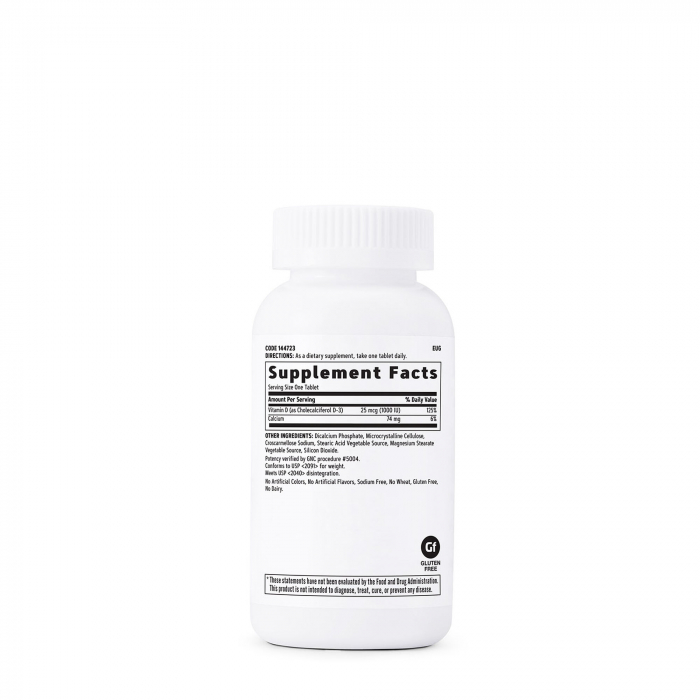 Gnc Vitamin D-3 1000 Iu, Vitamina D-3 - 25 Mcg (1000 Ui) Naturala 100%  Din Lanolina, 180 Tb [2]