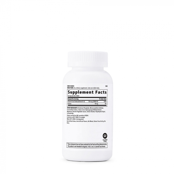 Gnc Vitamin D-3 2000 Iu, Vitamina D-3 - 50 Mcg (2000 Ui) Naturala 100% Din Lanolina, 180 Tb [2]