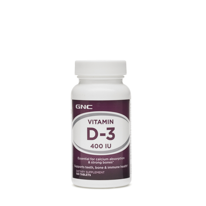 Gnc Vitamin D-3 400 Iu, Vitamina D-3 Naturala 100% Din Lanolina 400 Ui, 100 Tb [1]