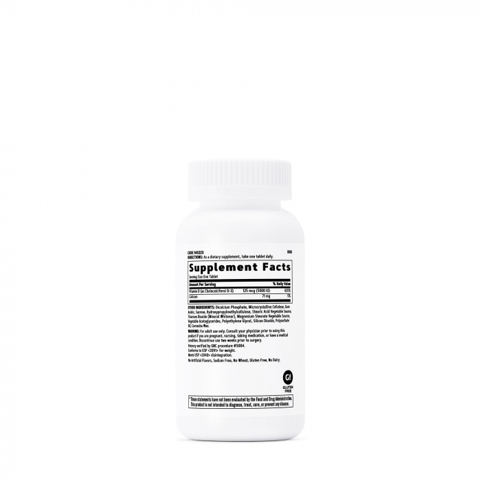 Gnc Vitamin D-3 5000 Iu, Vitamina D-3 - 125 Mcg (5000 Ui) Naturala 100% Din Lanolina, 180 Tb [2]
