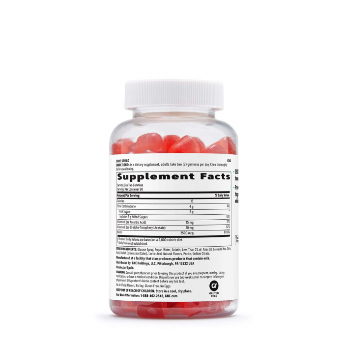 GNC Women’s Hair, Skin & Nails Formula, Formula pentru Par, Piele si Unghii, Jeleuri cu Aroma de Capsuni, 120 jeleuri [2]