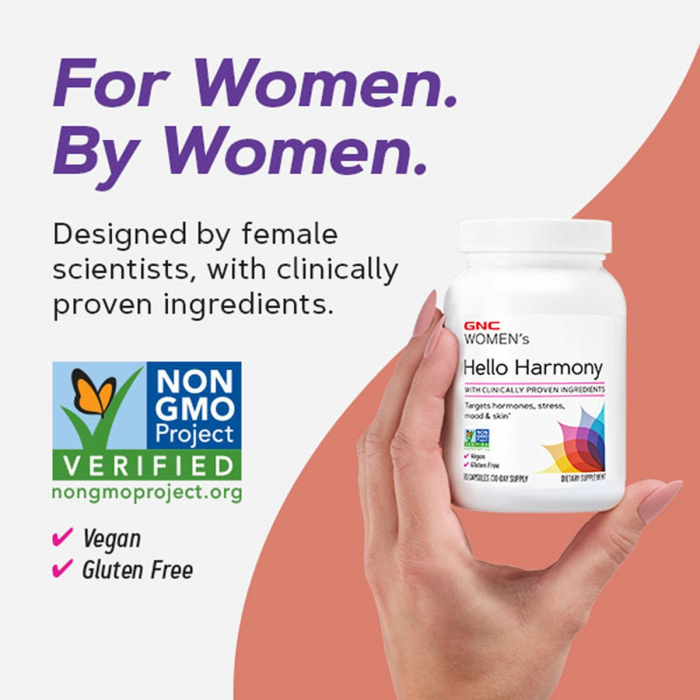 GNC Women`s Hello Harmony PMS, Formula pentru Echilibrul Hormonal, Emotional si Elasticitatea Pielii Femeilor, 90 cps [6]