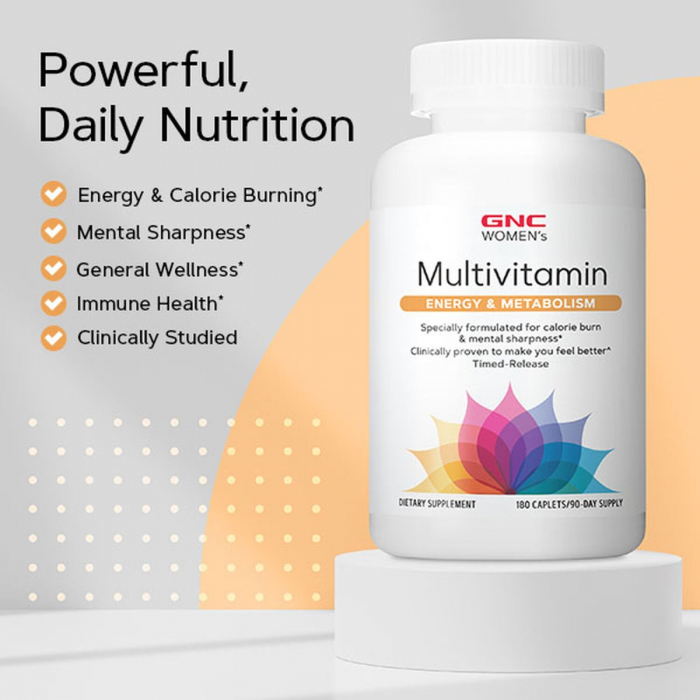 Gnc Women's Multivitamin Energy & Metabolism, Complex De Multivitamine Pentru Femei, 90 Tb [6]