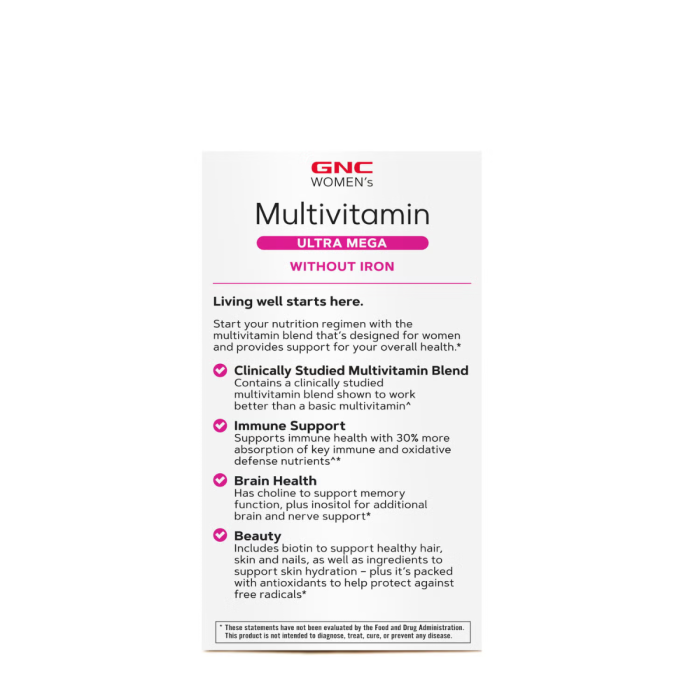 Gnc Women's Multivitamin Ultra Mega Without Iron, Complex De Multivitamine Pentru Femei Fara Fier, 180 Tb [3]