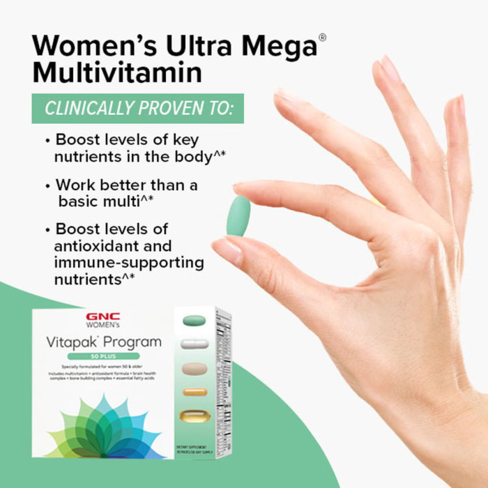 Gnc Women's Vitapak Program 50 Plus, Complex De Multivitamine Pentru Femei 50 Plus, 30 Pachete [11]