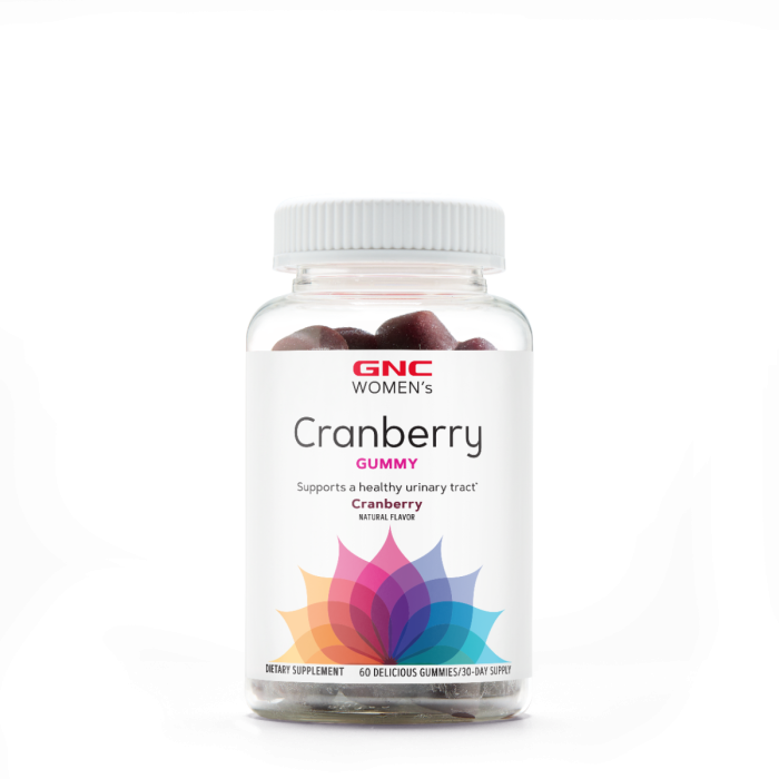 Gnc Womenâ€™s Cranberry Gummies, Jeleuri Cu Extract Din Merisor Cu Aroma Naturala, 60 Jeleuri [1]
