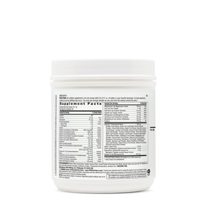 Gnc Womenâ€™s Multi Powder, Pudra Cu Multivitamine, Proteina Si Verdeturi Pentru Femei Cu Aroma De Ciocolata, 543 G [2]