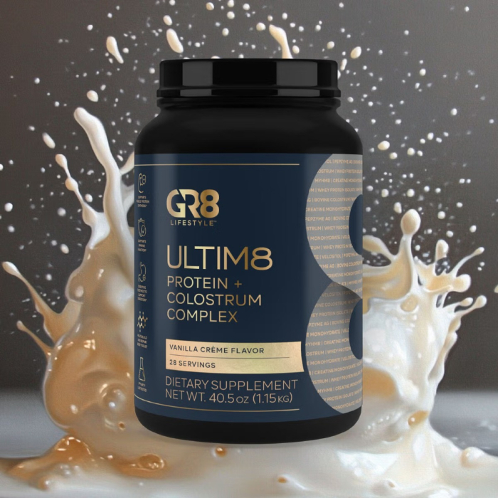Gr8 Lifestyle Ultim8 Protein And Colostrum Complex With Vanilla Creme Flavor, Proteina Si Complex Cu Colostru, Cu Aroma De Crema De Vanilie, 1.15 Kg [8]
