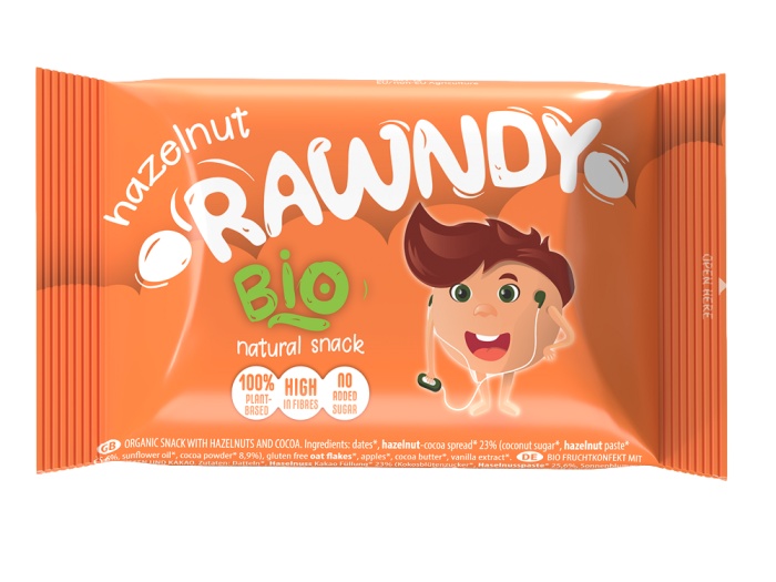 Gustări Organice Pentru Copii - Rawndy cu alune, 100% natural, fără gluten, bio, bogat în fibre, fara zahar adaugat [1]