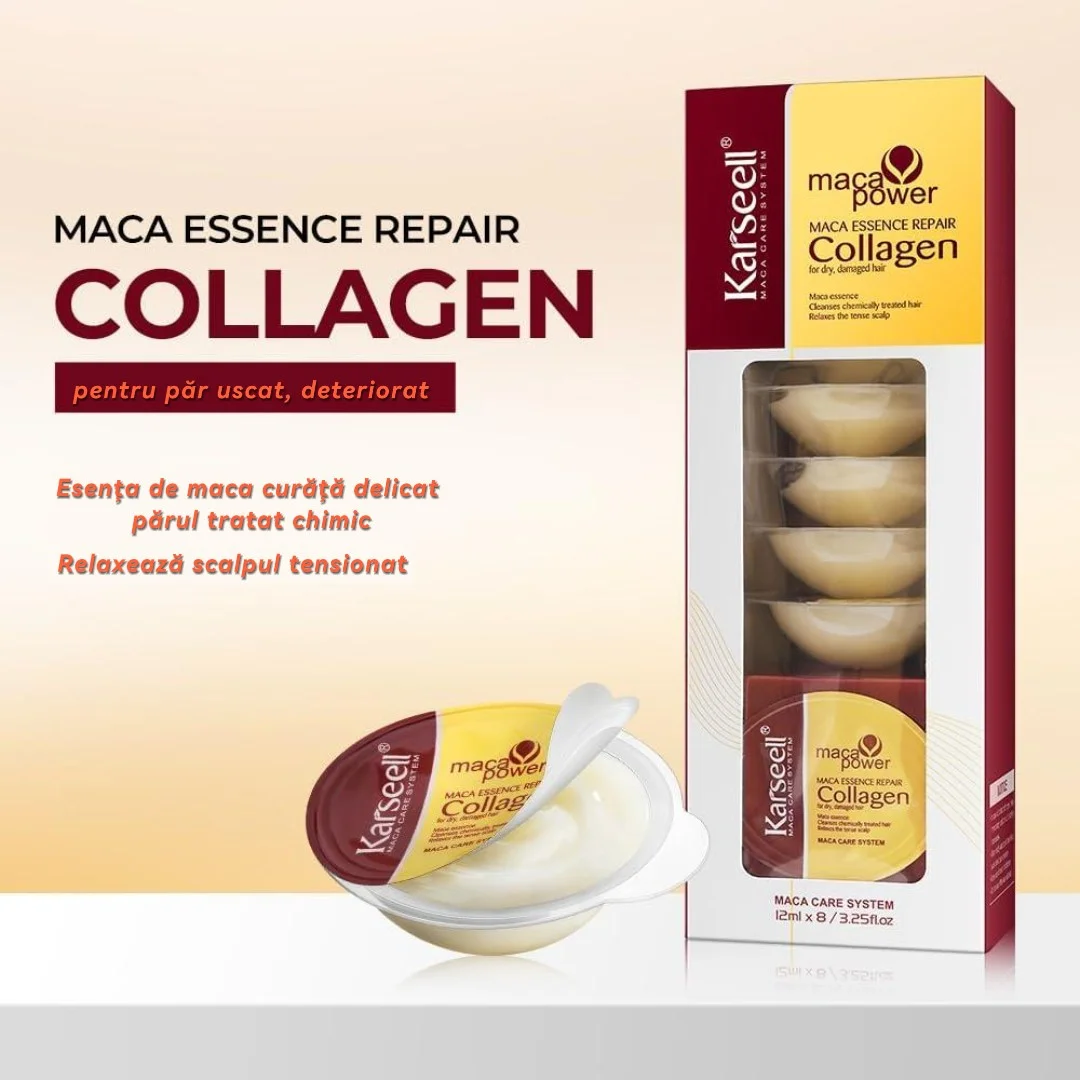 Karseell Maca Essence Repair Collagen ( Tratament Profesional pentru Repararea Parului Deteriorat, Set de 8 Fiole) * 12ml x8 [3]