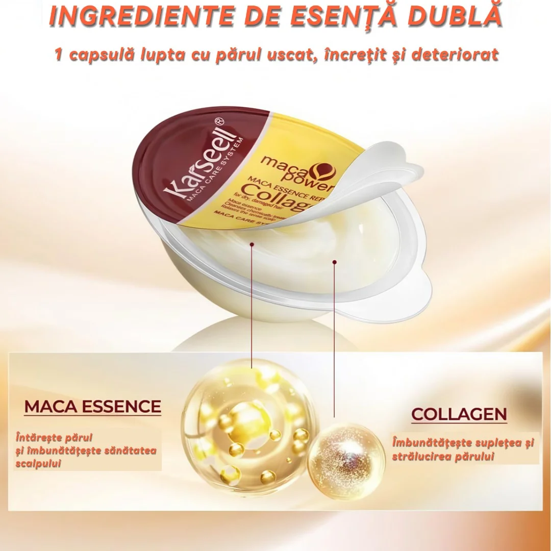 Karseell Maca Essence Repair Collagen ( Tratament Profesional pentru Repararea Parului Deteriorat, Set de 8 Fiole) * 12ml x8 [4]