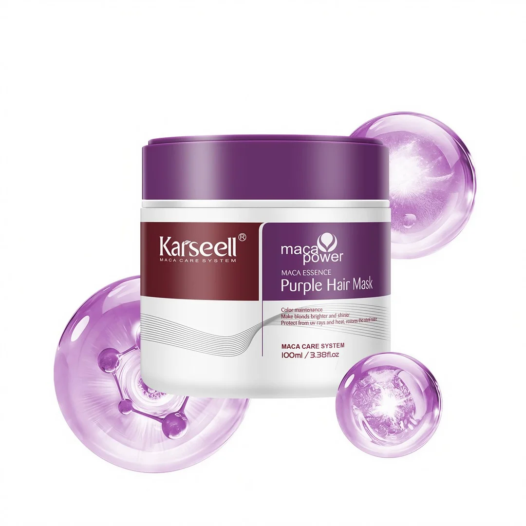 Karseell Masca Nuantatoare Mov 100 ml – Anti-Galben, Pentru Par Blond/Decolorat, Neutralizare Reflexe Calde, Efect Profesional [1]