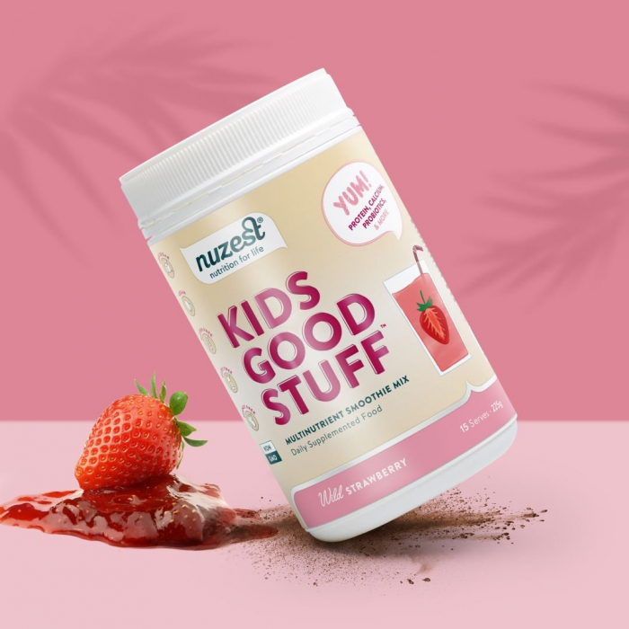 Kids Good Stuff, Shake Proteic cu Multivitamine, Fragi, 225g [1]