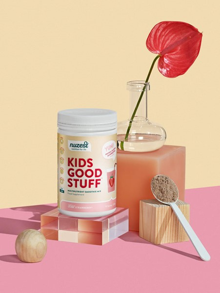 Kids Good Stuff, Shake Proteic cu Multivitamine, Fragi, 225g [2]