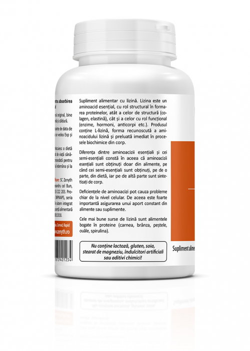 L-LYSINE ( aminoacid esential pentru regenerarea tesuturilor si refacerea dupa exercitii fizice) * 60 cps [2]