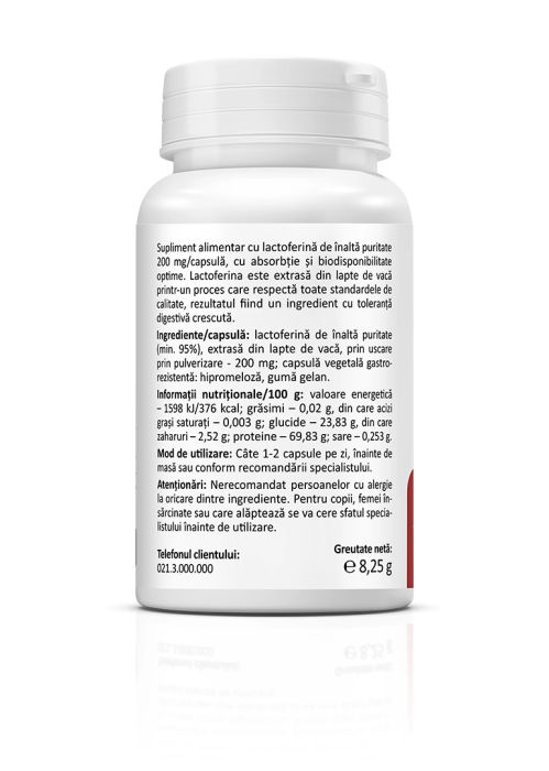 Lactoferină 200 mg – 30 capsule | Imunitate, metabolismul fierului și protecție digestivă [2]