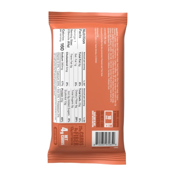 Legendary Foods Protein Donut With Cinnamon Crumble Flavor, Gogoasa Proteica Cu Aroma De Topping Crocant Cu Scortisoara, 63 G [2]