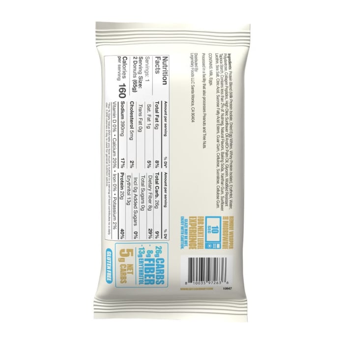 Legendary Foods Protein Donut With Vanilla Glazed, Gogoasa Proteica Cu Glazura De Vanilie, 65 G [2]