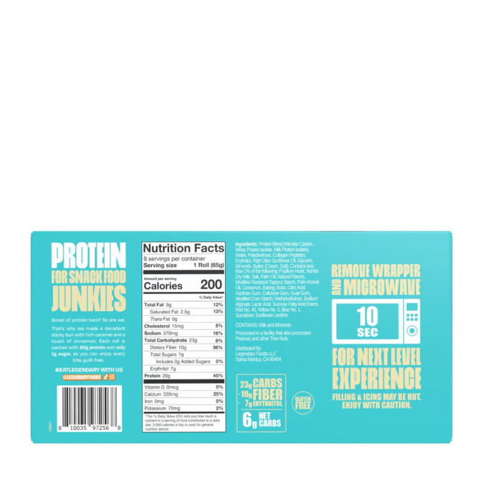 Legendary Foods Protein Sweet Roll, Rulou Proteic Cu Aroma De Caramel Sticky Bun, 65 G [4]