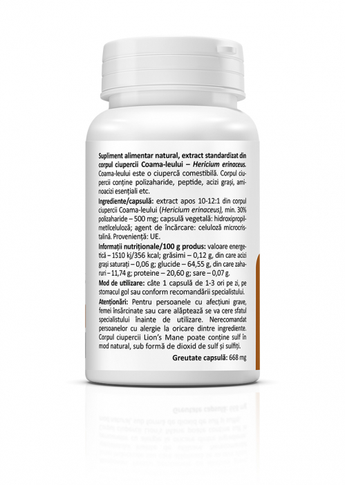 Lions Mane * 60 cps (sistem nervos,reduce oboseala mentala) [2]